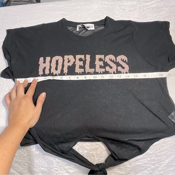 Wildfox Women's Hopeless Cowgirl Rib Top Sheer 100% Tencel Tee Tie Bottom Drippy - Picture 3 of 9